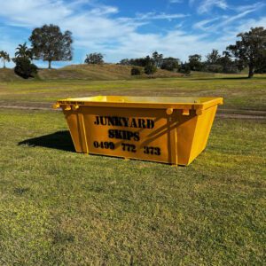 3m³ (3 cubic metre skip bin) size skip bin on grassy hill